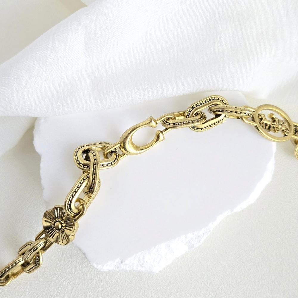 NEW Chunky Gold Chain Strap Bag Charm - Picture 4 of 9